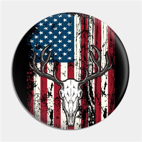 Deer Hunters Deer Hunting Skull American Flag 4th Of July Deer