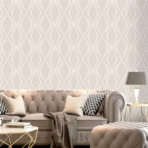 Amelie Geo Beige Wallpaper Belgravia Decor 3003 Cream Wallpaper Normal Wallpaper Embossed