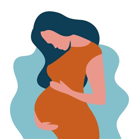 Concepto De Mujer Embarazada En Estilo De Dibujos Animados Lindo Vector En Vecteezy