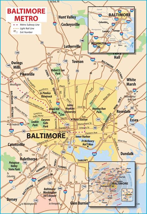 State of maryland, as well as the 30th most populous city in the united states. Baltimore metro area map