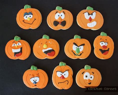 Silly Pumpkin Faces With Royal Icing Transfers Klickitat Street Fall