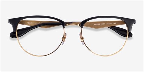 ray ban rb6396 browline black gold frame eyeglasses eyebuydirect canada