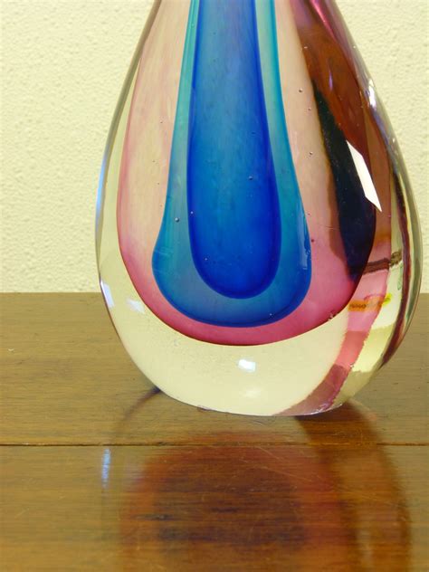 Vintage Italian Sommerso Triple Colour Glass Teardrop Anything In Particular