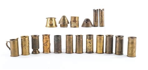 19 Pcs Wwi Trench Art Historical Artifacts Auction