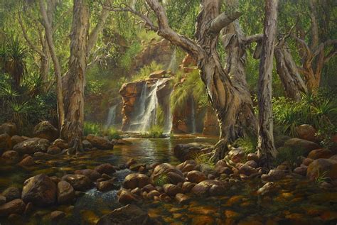 Oil Painting Of Secret Waterfalls In The Kimberley Wa Australia By