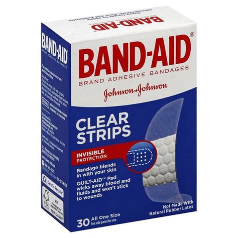Band Aid Brand Comfort Flex Clear Strips Adhesive Bandages 30 Ct