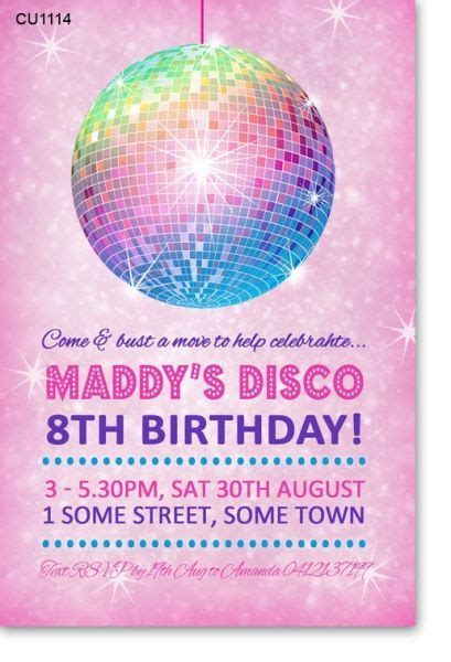 Free Printable Disco Party Invitations Templates Födelsedagskalas