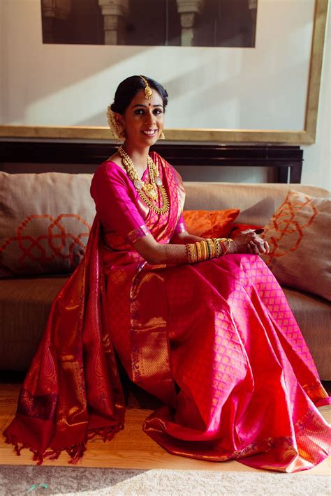 Photo Of Pink Kanjeevaram South Indian Bridal Saree
