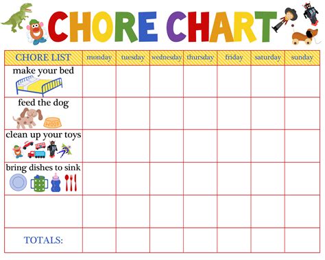 Behaviour Charts For 6 Year Olds Preschool Chore Charts Chore Chart