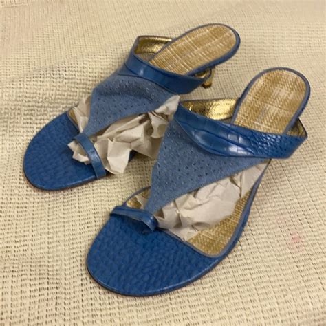 Emanuel Ungaro Shoes Emanuel Ungaro Blue Leather Fabric Sandal