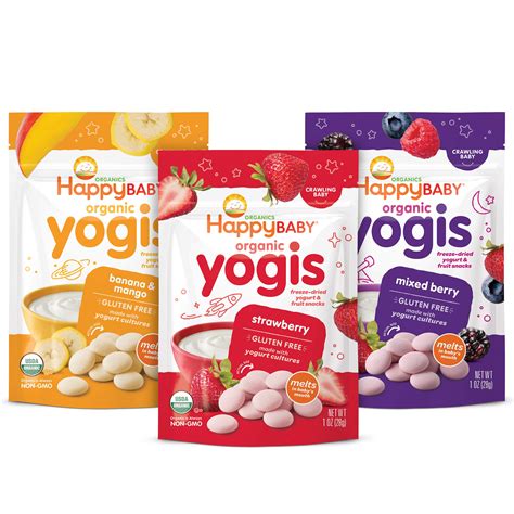 Happy Baby Organic Yogis Freeze Dried Yogurt And Fruit Snacks Variety