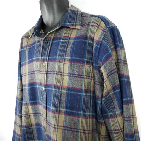 80s vintage 80s pendleton wool plaid shirt l blue gray beige by pendleton in 2022 wool plaid