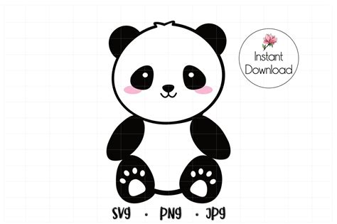 Panda Clipart Panda Svg Cut Files For Silhouette Cartoon Panda Svg Png