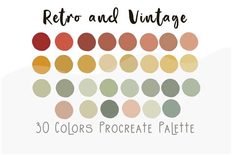 Procreate Color Palette Retro And Vintage Gráfico Por Chubby Design