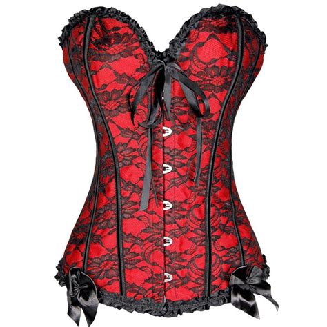 s xxl new fashion sexy bowknots bustier lace up bustier red lace corset basque women girl