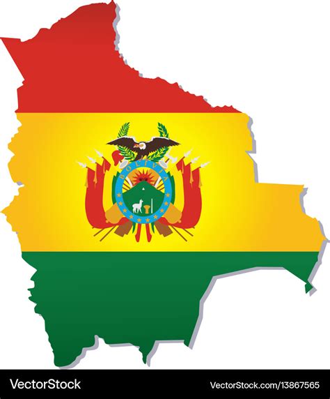 Bolivia Flag Map Royalty Free Vector Image