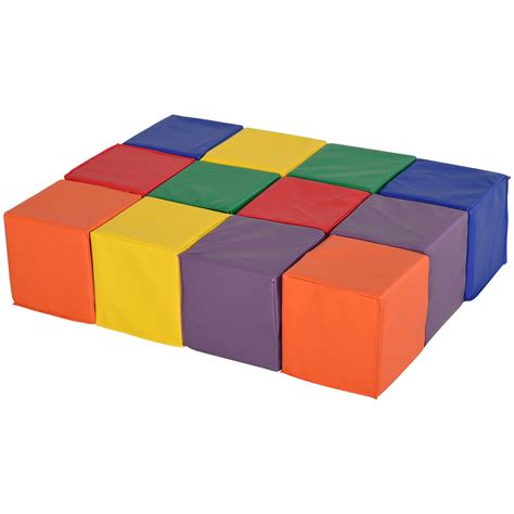 12 Piece Kids Soft Play Blocks Soft Foam Toy Building Stacking Block