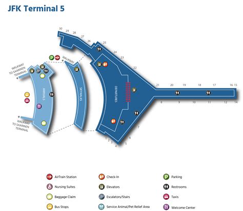 Jhon F Kennedy Airport Map Jfk Printable Terminal Maps Shops