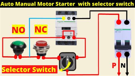 Auto Manual Motor Starter Wiring With Selector Switch Auto Manual