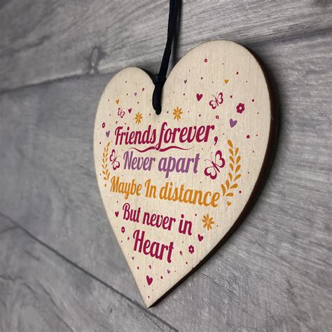 Friends Forever Handmade Wood Heart Sign Friendship Best Friend