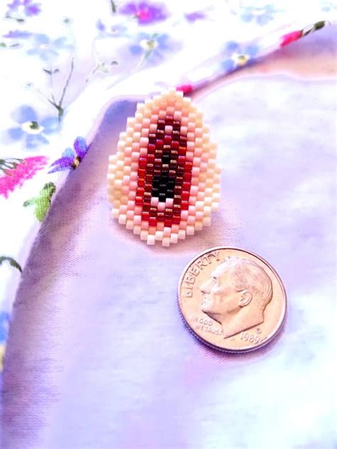 Nsfw Beaded Vagina Pin Etsy