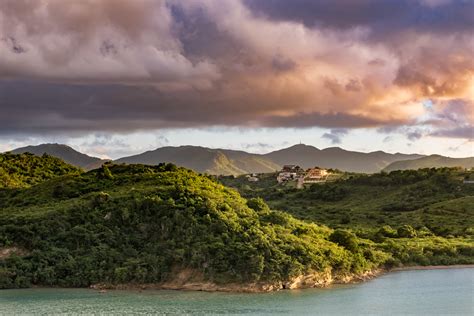 Sunset On The Hills Of Antigua With Storm Clouds Gathering Terri
