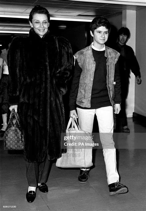 Audrey Hepburn And Her Son Luca Dotti Arriving At Heathrow News Photo Getty Images