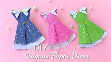 How To Make A Pretty Origami Paper Dress Origami Paper Folding Craft