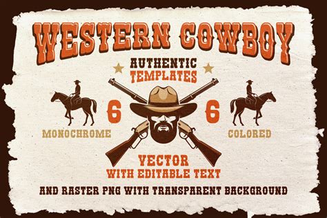 Cowboy Western Logo Template Pack In Logo Templates On Yellow Images