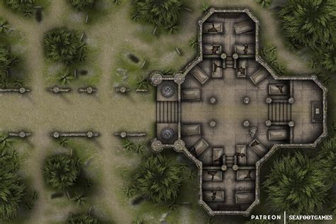 Mausoleum Of The Forgotten 30x20 Battlemap Oc From Useafootgames