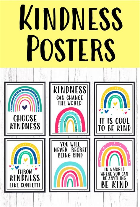 34 Kindness And Inspirational Posters For Classroom Kids Room Etsy