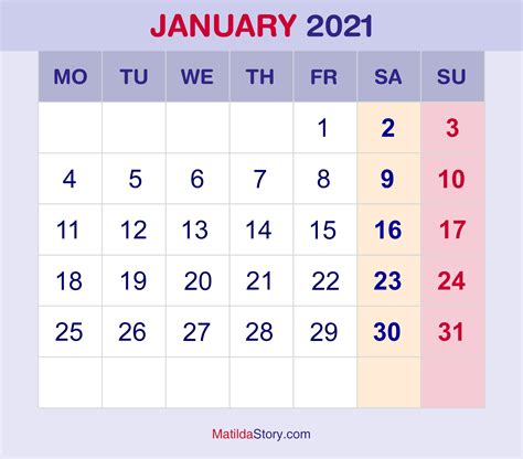 With our range of calendars we hope that it helps make planning january easier, although with this large collection of designs, the. Download Calendar January 2021 : 65+ Printable Calendar January 2021 Holidays, Portrait ...