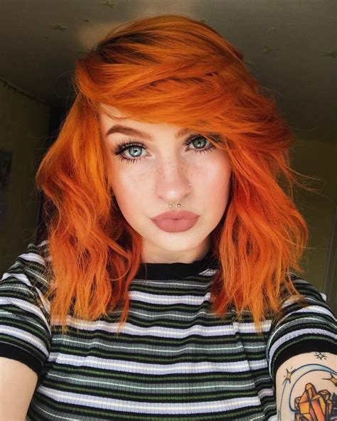 sunset orange hair color hilaria diamond