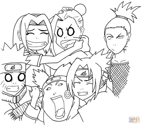 Naruto Squad 7 And 10 Coloring Page Free Printable Coloring Pages
