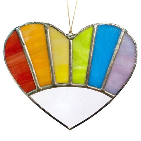 Stained Glass Rainbow Heart Etsy