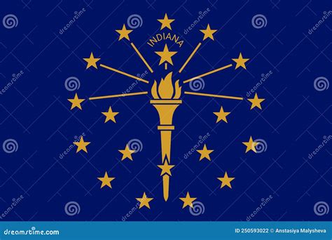 Flag Of Indiana Symbol Of Usa Federal State Stock Vector