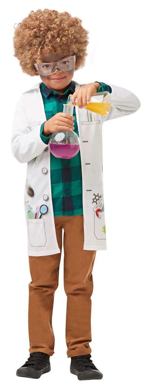 Mad Scientist Jacket Boys Fancy Dress Lab Doctor Uniform Childs Kids