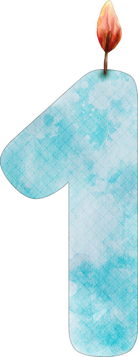 Free Watercolor Number 1 Candle 16541043 Png With Transparent Background