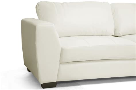 Baxton Studio Orland White Leather Modern Sectional Sofa Set With Right