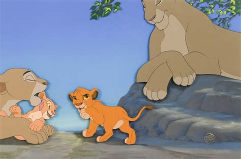 The Lion King An Animation Cel Of Sarabi Simba Sarafina And Nala Barnebys
