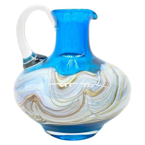 Blue And Multi Color Swirl Glass Murano Venetian Vase Italy 1970s For Sale At 1stdibs