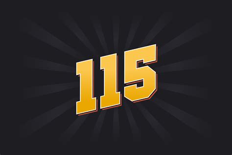 Number 115 Vector Font Alphabet Yellow 115 Number With Black