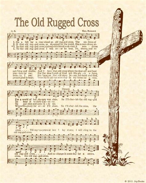 The Old Rugged Cross By George Bennard Hymn Art Old Rugged Cross