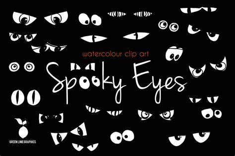 Spooky Eyes Clipart Halloween Eyes Clip Art Etsy