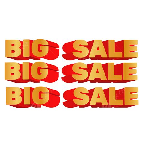 Big Sale Label Vector Hd Images 3d Red Golden Big Sale On Transparent