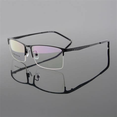Mens Titanium Alloy Myopia Eyeglasses Frames Half Rimless Glasses Spectacles Rx Ebay