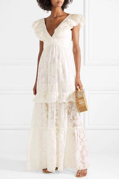 Rachel Zoe Violet Ruffled Fil Coup¨¦ Cotton And Silk Blend Gown Off
