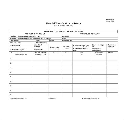10 Material Order Form Templates Free Pdf Word Format Download
