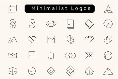 Minimal Logo Designs Set Free Vector