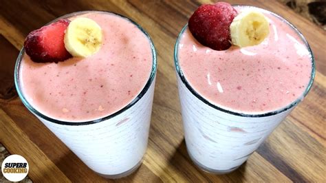Frozen Strawberry Banana Smoothies Healthy Summer Drink Youtube